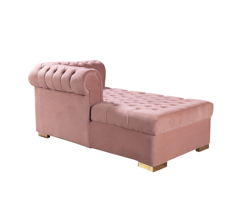 Lauren Pink Velvet Double Chaise 136" Sectional