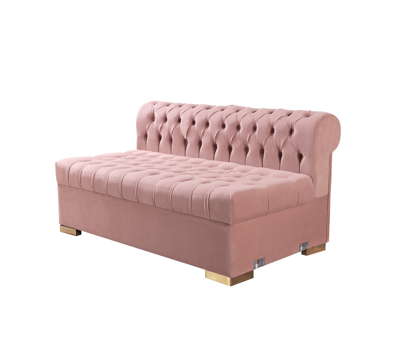 Lauren Pink Velvet Double Chaise 136" Sectional