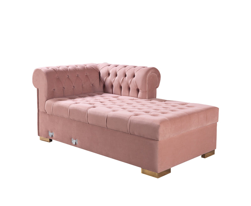 Lauren Pink Velvet Double Chaise 136" Sectional