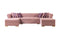 Lauren Pink Velvet Double Chaise 136" Sectional