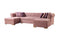 Lauren Pink Velvet Double Chaise 136" Sectional