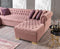 Lauren Pink Velvet Double Chaise 136" Sectional