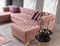 Lauren Pink Velvet Double Chaise Sectional