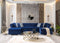 Lauren Navy Velvet Double Chaise Sectional