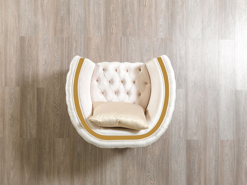 Fanci Ivory Velvet Sofa 94" & Loveseat 82"