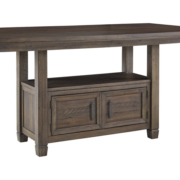 Johurst Grayish Brown Counter Height Dining Table