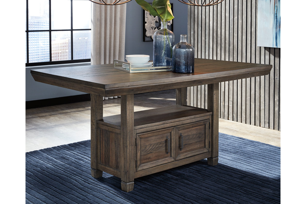 Johurst Grayish Brown Counter Height Dining Table Nova Furniture