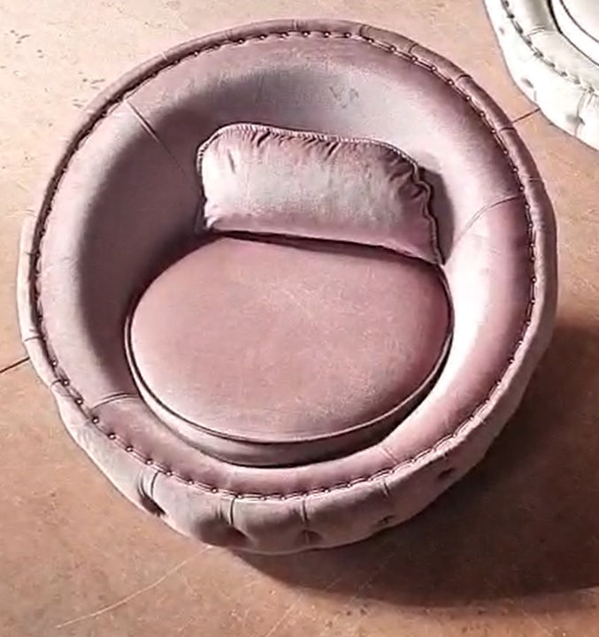 Lauren Pink Velvet Swivel Chair