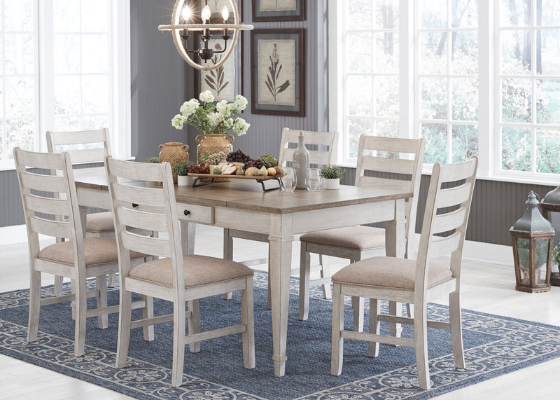 Skempton White/Light Brown Rectangular Dining Set - SET | D394-25 | D394-01(2) - Nova Furniture