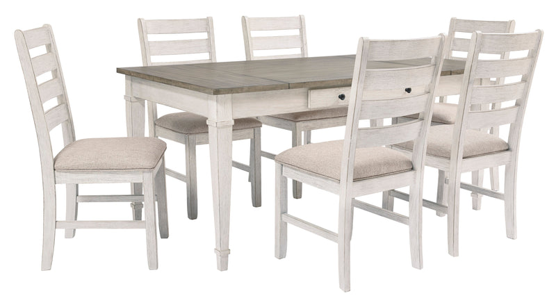 Skempton White/Light Brown Rectangular Dining Set - SET | D394-25 | D394-01(2) - Nova Furniture