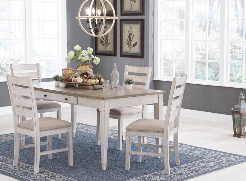 Skempton White/Light Brown Rectangular Dining Set - SET | D394-25 | D394-01(2) - Nova Furniture