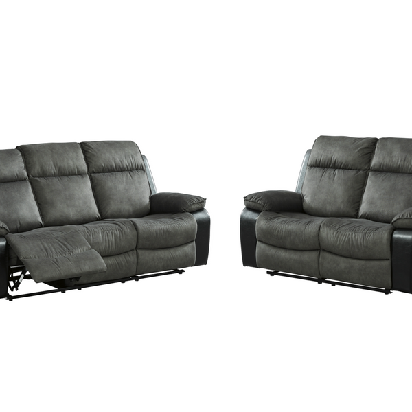 Woodsway Gray Reclining Living Room Set - Nova Furniture